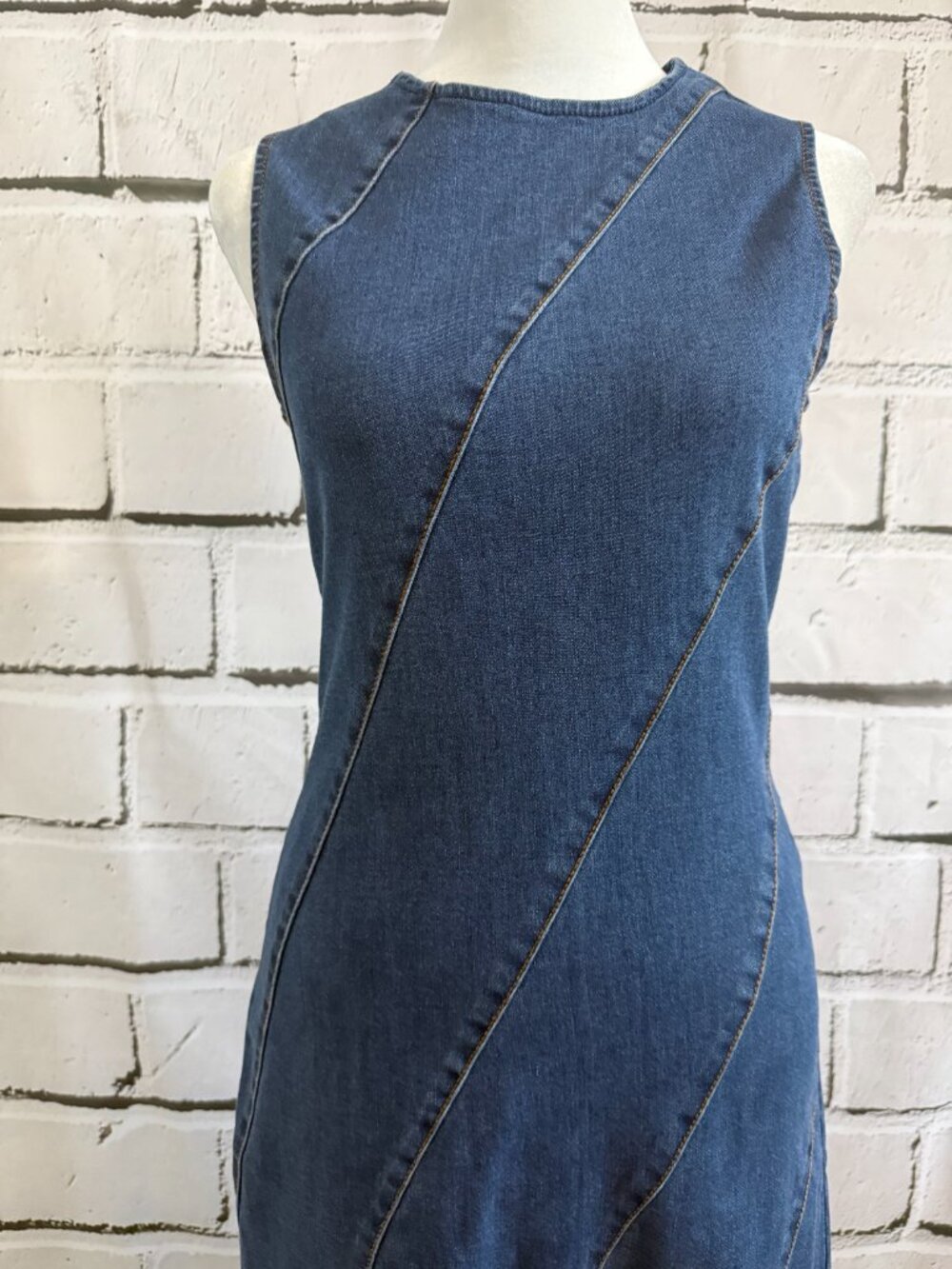 NWT House of Harlow 1960 Paneled Denim Maxi Dress XS - Picture 6 of 14